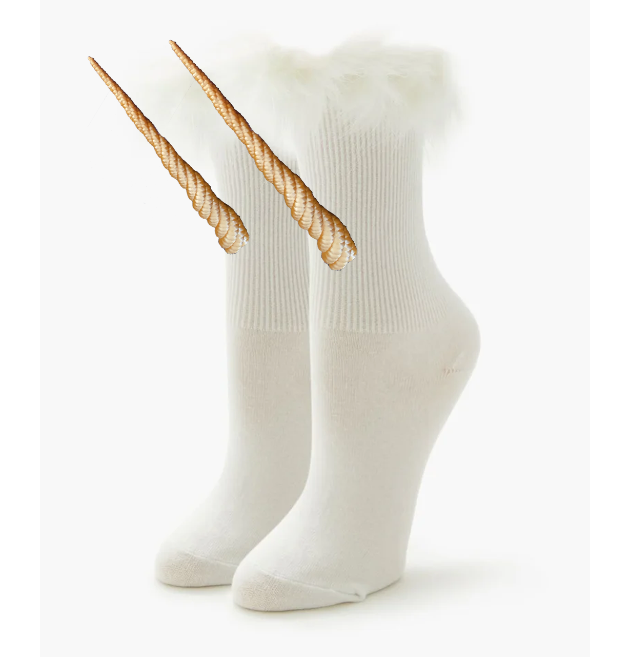 unicorn horn white socks